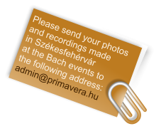 Please send your photos and recordings made in Székesfehérvár at the Bach events to the following address: admin@primavera.hu